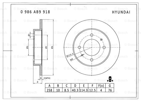 BOSCH 0 986 AB9 918 Brake Disc