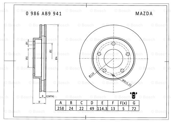 BOSCH 0 986 AB9 941 Brake Disc