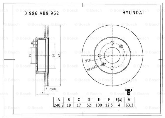 BOSCH 0 986 AB9 962 Brake Disc