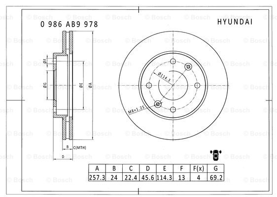 BOSCH 0 986 AB9 978 Brake Disc