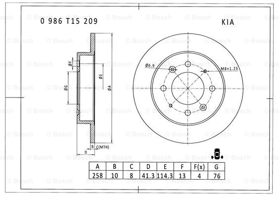 BOSCH 0 986 T15 209 Brake Disc