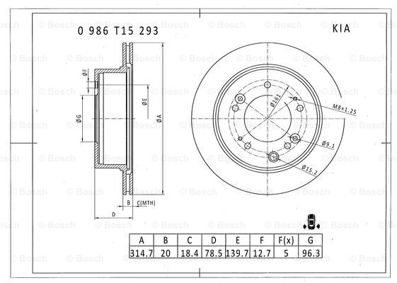 BOSCH 0 986 T15 293 Brake Disc