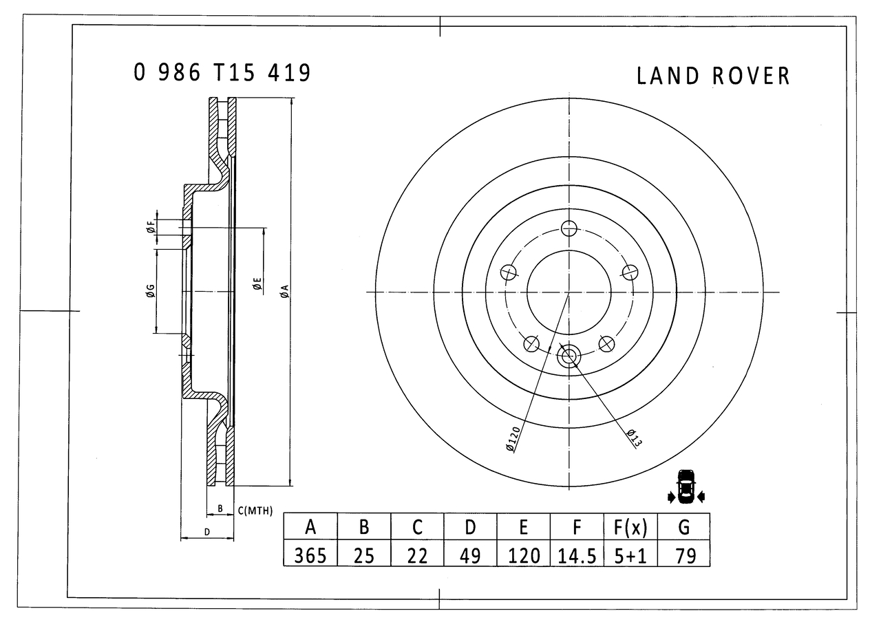 BOSCH 0 986 T15 419 Bremsscheibe