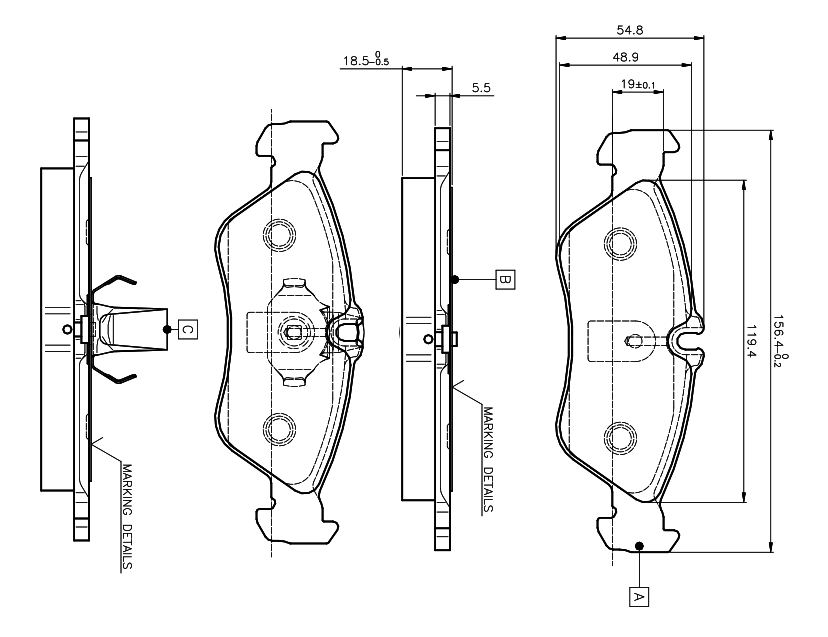 BOSCH 0 986 TB2 032 Bremsbelagsatz, Scheibenbremse