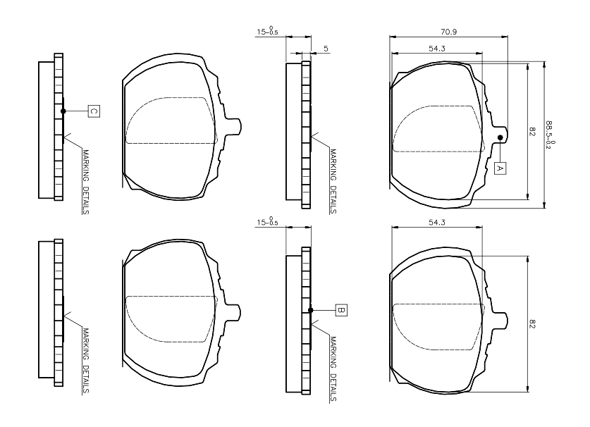 BOSCH 0 986 TB2 061 Bremsbelagsatz, Scheibenbremse
