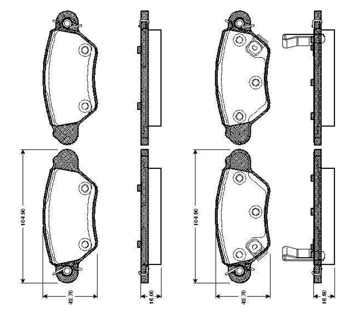 BOSCH 0 986 TB2 336 Bremsbelagsatz, Scheibenbremse