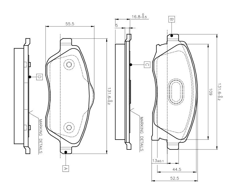 BOSCH 0 986 TB2 381 Bremsbelagsatz, Scheibenbremse