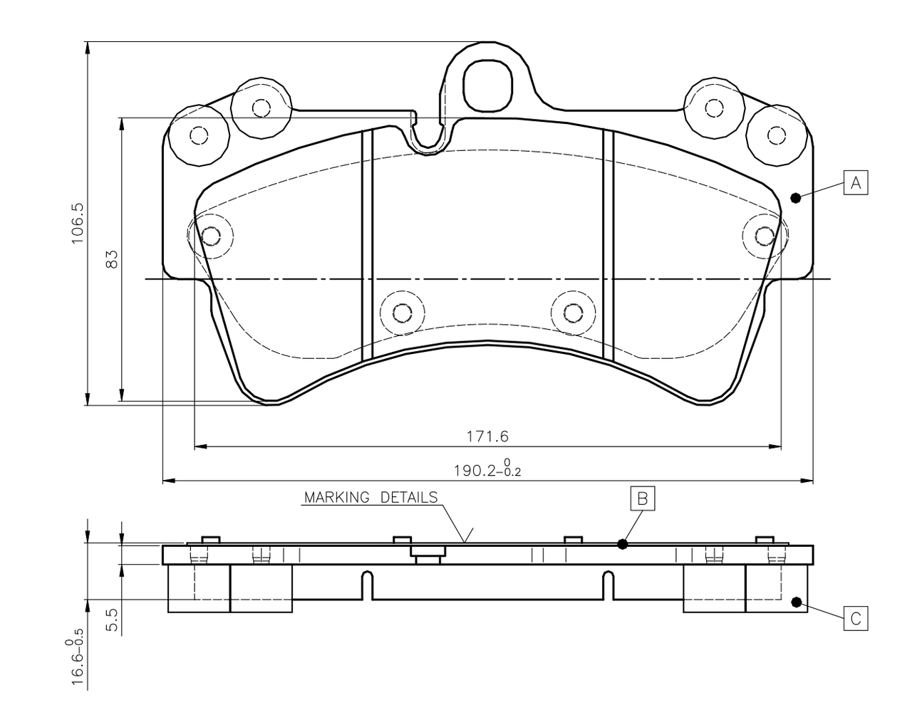 BOSCH 0 986 TB2 455 Bremsbelagsatz, Scheibenbremse