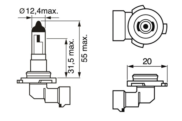 BOSCH 1 987 302 083 Lampadina, Fendinebbia