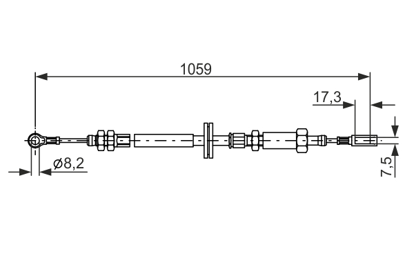 BOSCH 1 987 477 114 Cavo comando, Freno stazionamento-Cavo comando, Freno stazionamento-Ricambi Euro