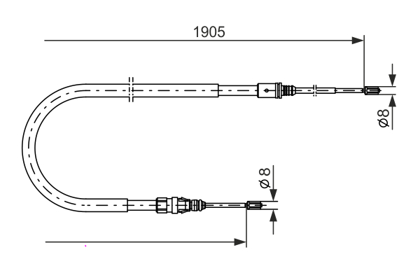 BOSCH 1 987 477 237 Cavo comando, Freno stazionamento-Cavo comando, Freno stazionamento-Ricambi Euro