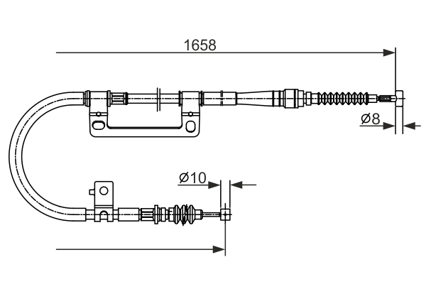 BOSCH 1 987 477 331 Cavo comando, Freno stazionamento-Cavo comando, Freno stazionamento-Ricambi Euro