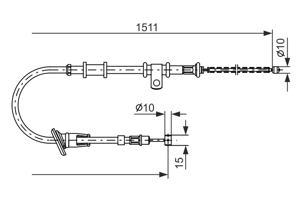 BOSCH 1 987 477 677 Cavo comando, Freno stazionamento