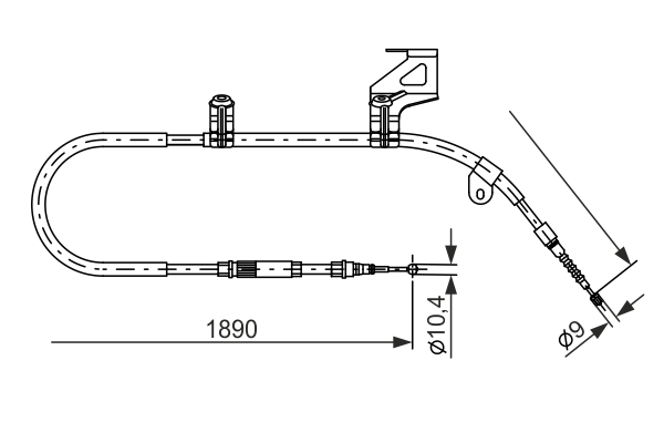 BOSCH 1 987 477 804 Cavo comando, Freno stazionamento-Cavo comando, Freno stazionamento-Ricambi Euro