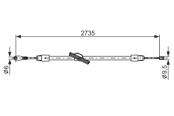 BOSCH 1 987 477 845 Cavo comando, Freno stazionamento-Cavo comando, Freno stazionamento-Ricambi Euro