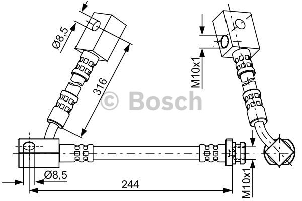 BOSCH 1 987 481 822 Flessibile del freno-Flessibile del freno-Ricambi Euro