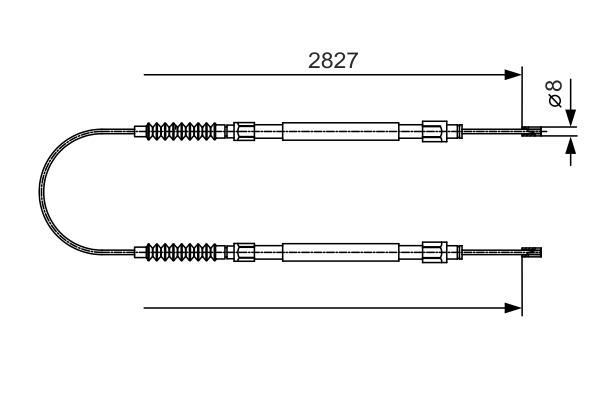 BOSCH 1 987 482 006 Cavo comando, Freno stazionamento-Cavo comando, Freno stazionamento-Ricambi Euro