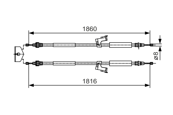 BOSCH 1 987 482 019 Cavo comando, Freno stazionamento-Cavo comando, Freno stazionamento-Ricambi Euro