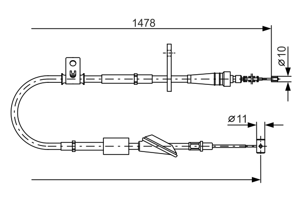 BOSCH 1 987 482 096 Cavo comando, Freno stazionamento