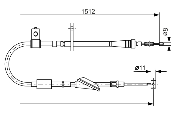 BOSCH 1 987 482 176 Cavo comando, Freno stazionamento-Cavo comando, Freno stazionamento-Ricambi Euro