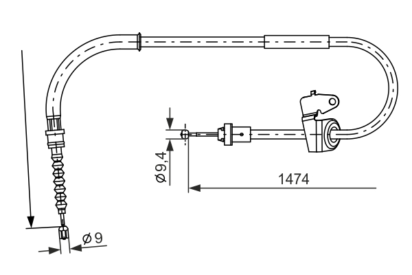 BOSCH 1 987 482 229 Cavo comando, Freno stazionamento-Cavo comando, Freno stazionamento-Ricambi Euro