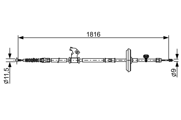 BOSCH 1 987 482 535 Seilzug, Feststellbremse