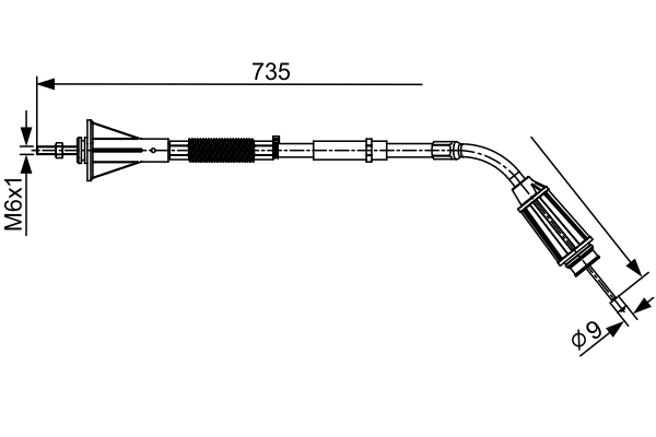 BOSCH 1 987 482 554 Seilzug, Feststellbremse