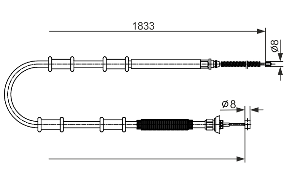 BOSCH 1 987 482 593 Cavo comando, Freno stazionamento-Cavo comando, Freno stazionamento-Ricambi Euro