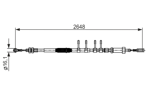 BOSCH 1 987 482 596 Cavo comando, Freno stazionamento