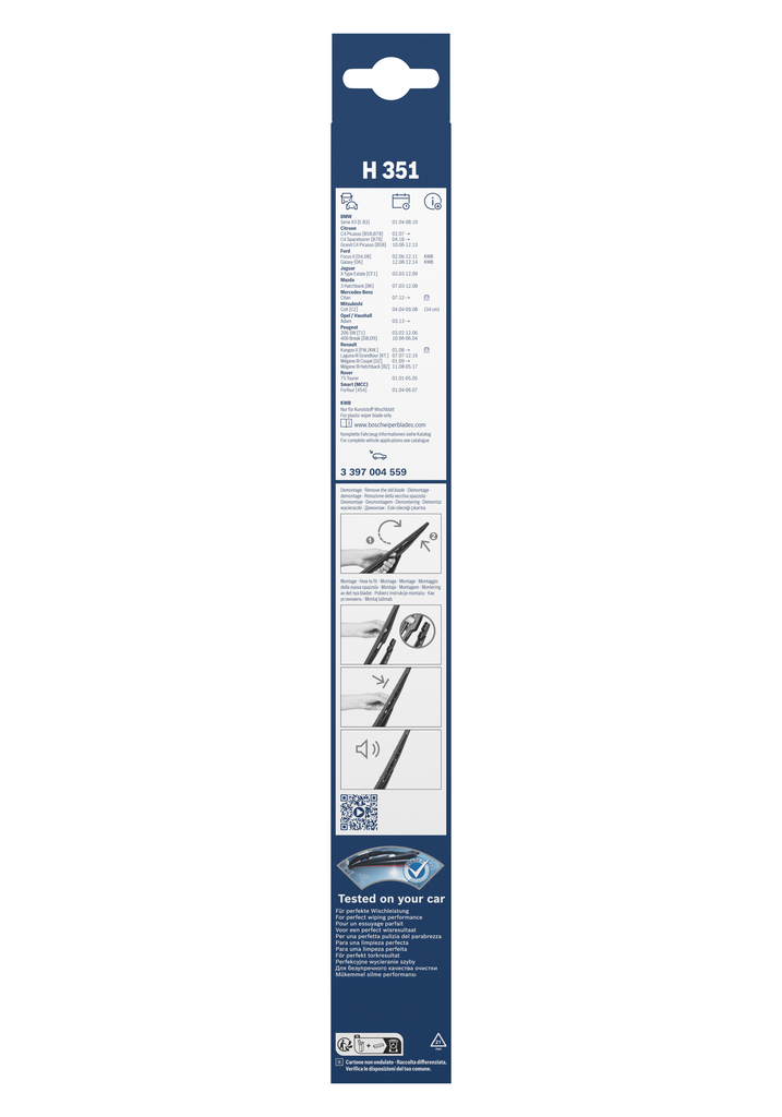 BOSCH 3 397 004 559 Rear Wiper Blade for BMW CITROËN FORD FORD AUSTRALIA JAGUAR MAZDA MERCEDES-BENZ MG MITSUBISHI OPEL PEUGEOT R