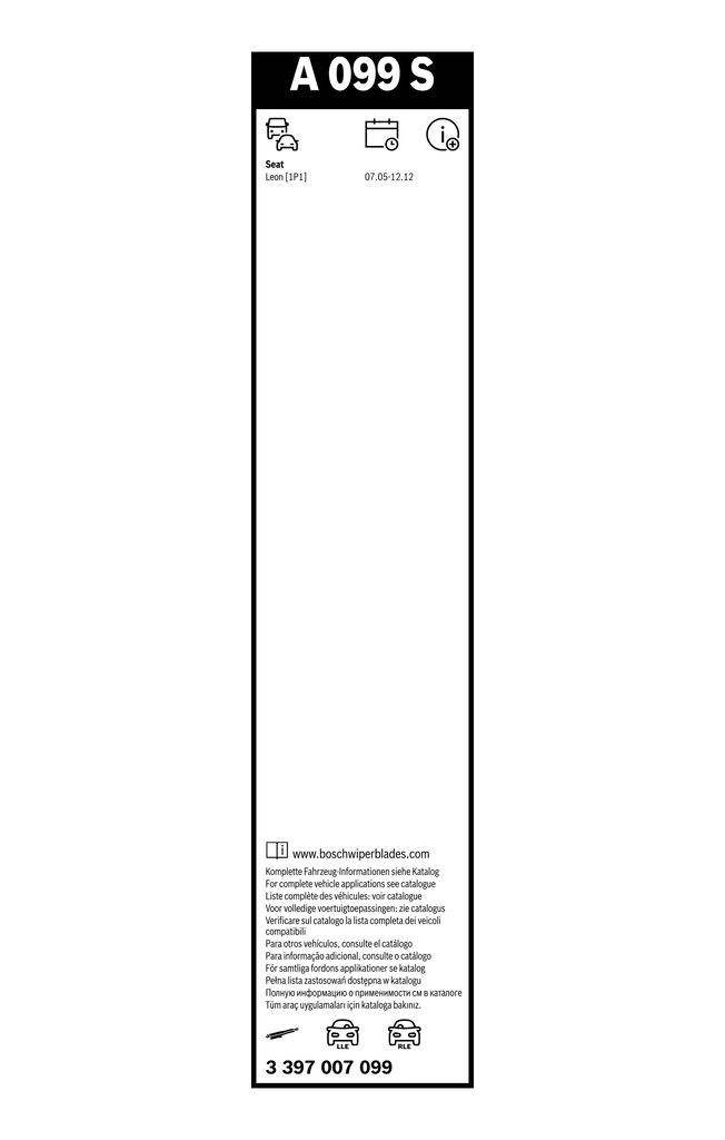 BOSCH 3 397 007 099 Aerotwin Μάκτρο καθαριστήρα for SEAT