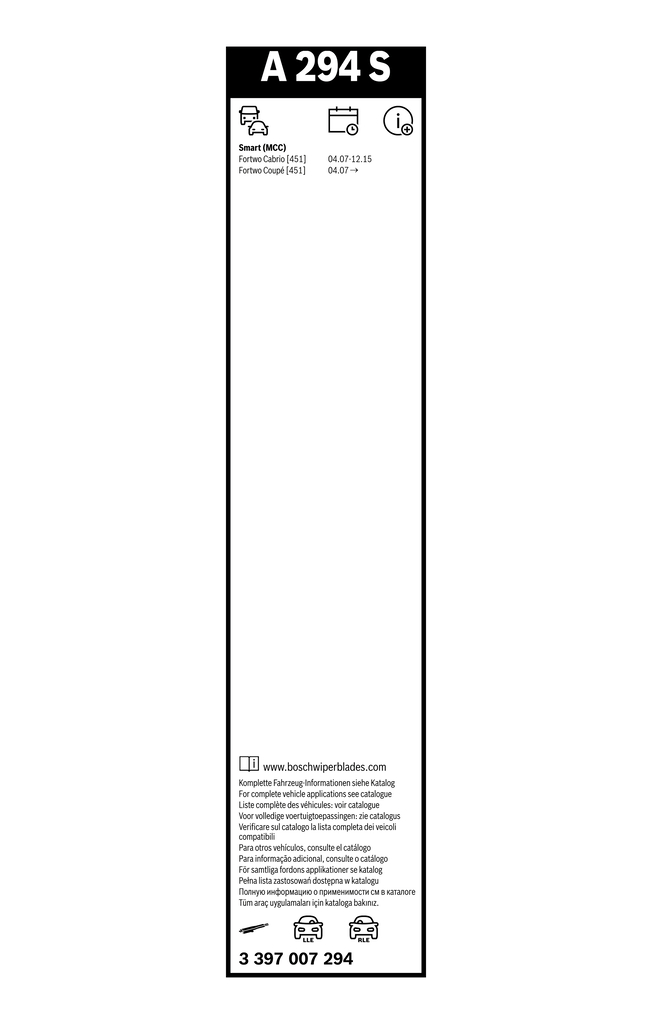 BOSCH 3 397 007 294 Aerotwin Μάκτρο καθαριστήρα for SMART