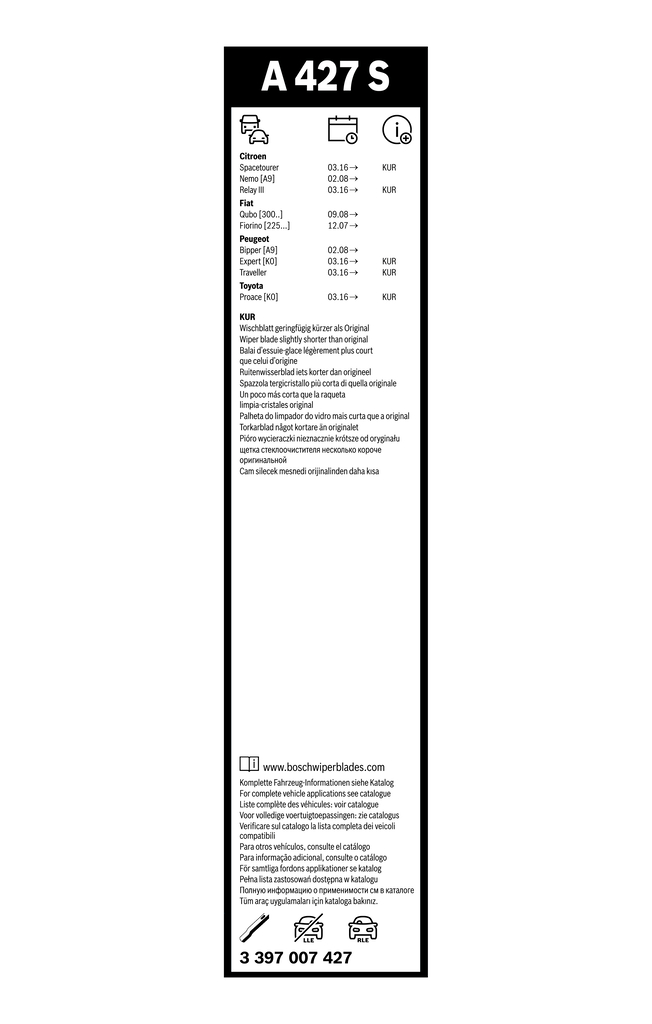 BOSCH 3 397 007 427 Aerotwin Wischblatt