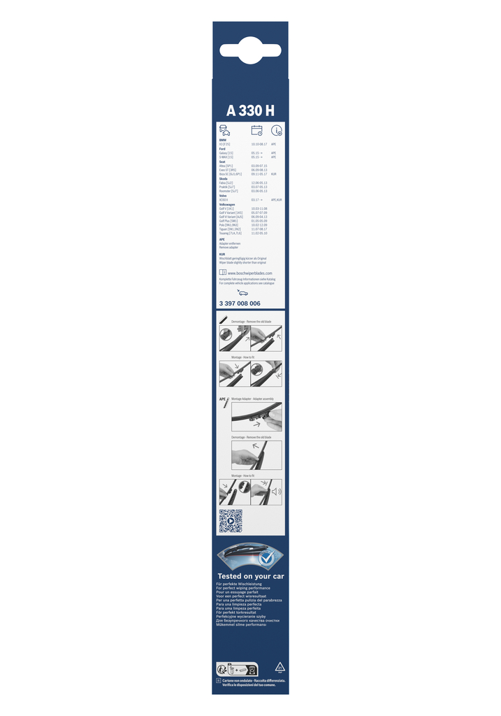 BOSCH 3 397 008 006 Rear Aerotwin Wiper Blade for ALPINA AUDI BMW FORD SEAT SKODA VOLVO VW