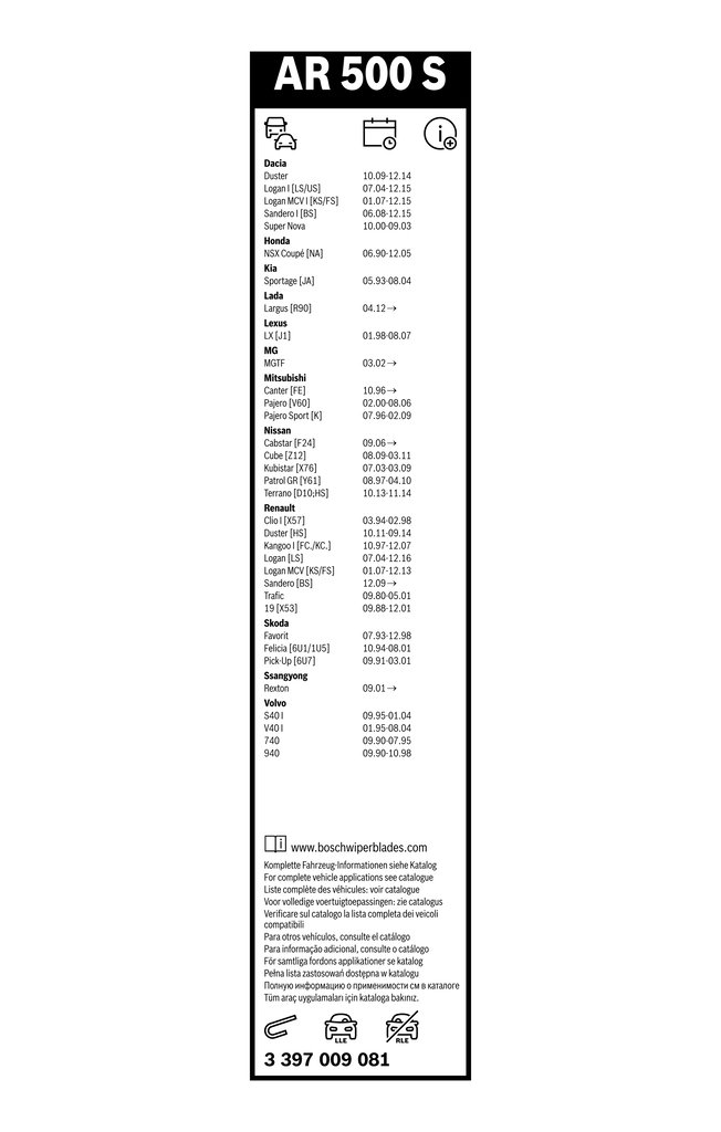 BOSCH 3 397 009 081 Aerotwin Retrofit Wiper Blade