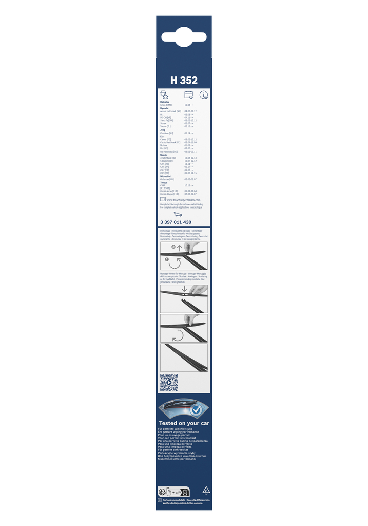 BOSCH 3 397 011 430 Rear Wiper Blade for ALFA ROMEO DAIHATSU HYUNDAI HYUNDAI (BEIJING) JEEP KIA KIA (DYK) LEXUS MAZDA MITSUBISHI