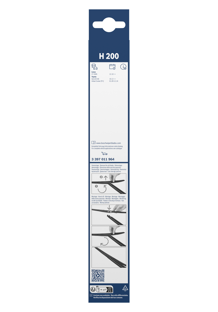 BOSCH 3 397 011 964 Rear Μάκτρο καθαριστήρα for LEXUS TOYOTA