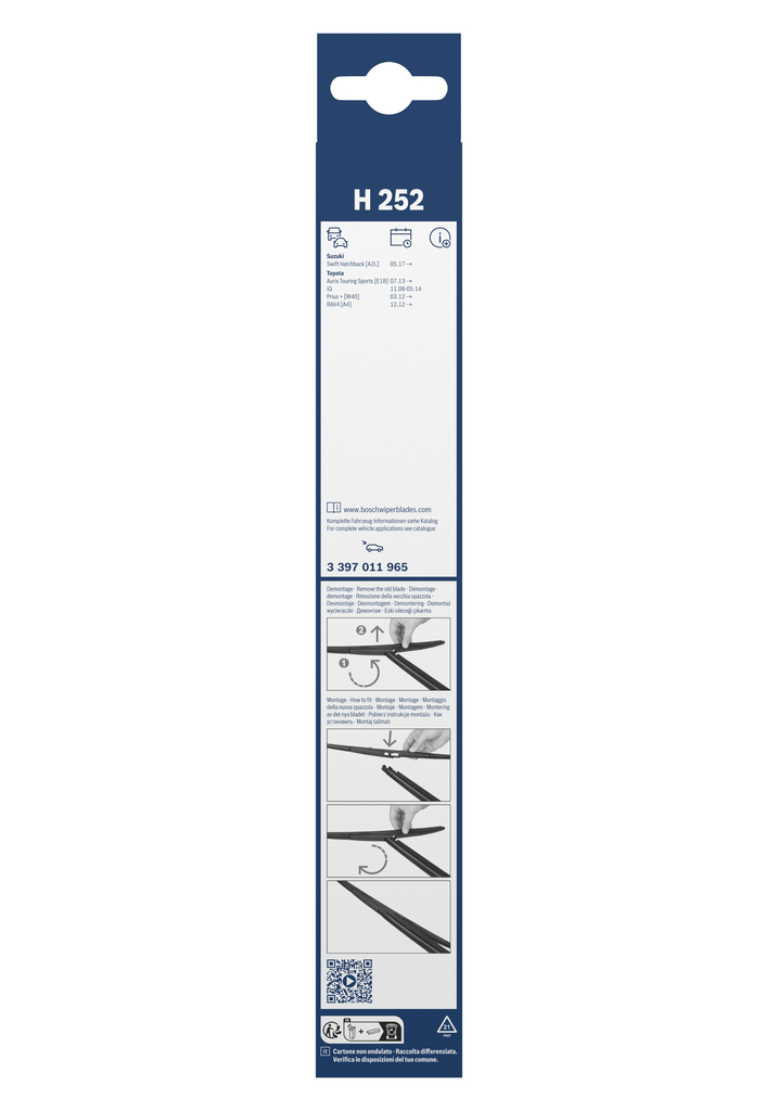 BOSCH 3 397 011 965 Rear Μάκτρο καθαριστήρα for JEEP LEXUS MG SUZUKI TOYOTA