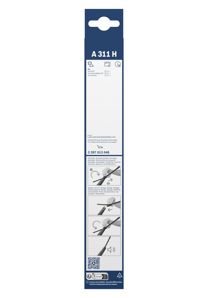 BOSCH 3 397 013 048 Rear Aerotwin Wiper Blade for KIA