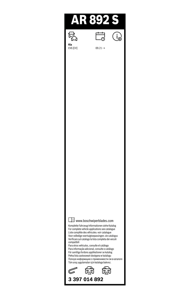 BOSCH 3 397 014 892 Aerotwin Stieracia liżta