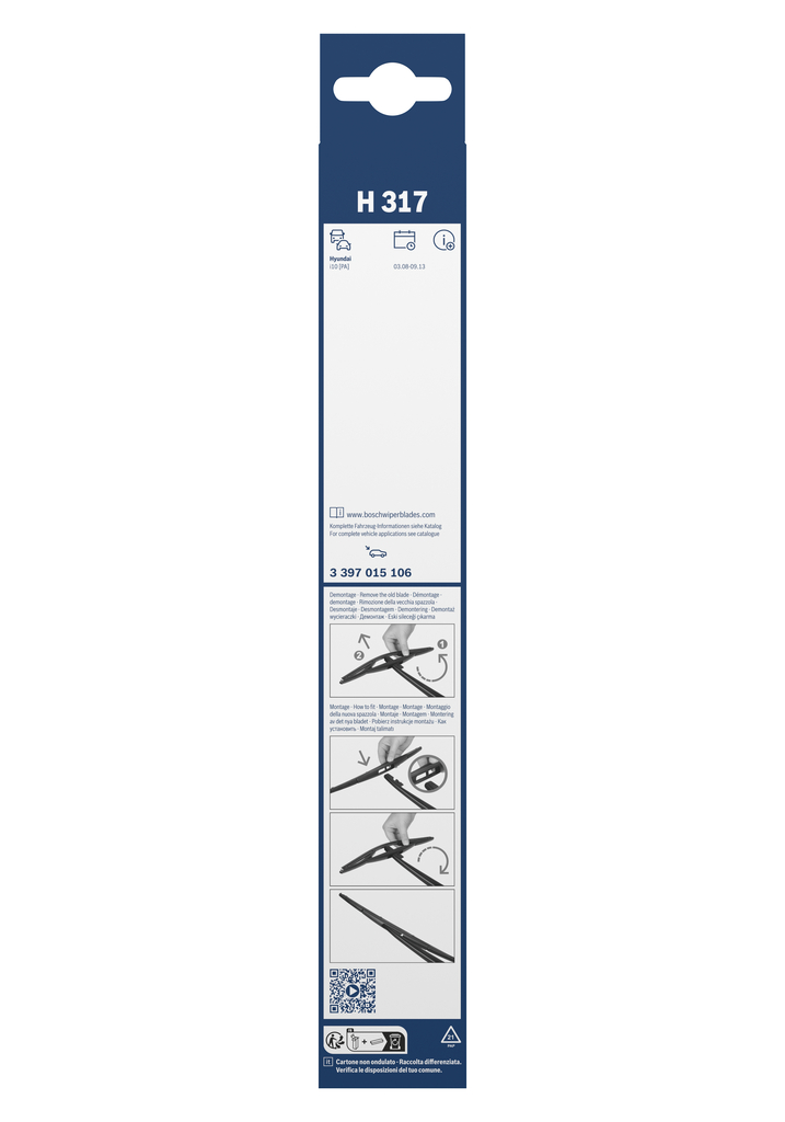 BOSCH 3 397 015 106 Rear Wiper Blade for HYUNDAI