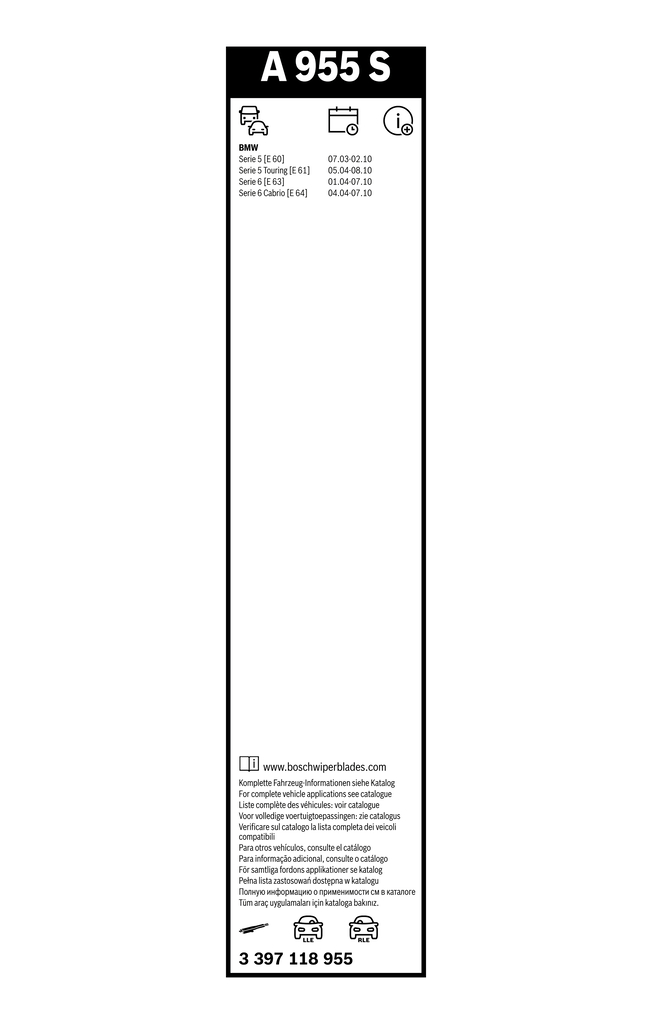 BOSCH 3 397 118 955 Aerotwin Μάκτρο καθαριστήρα for ALPINA BMW BMW (BRILLIANCE)