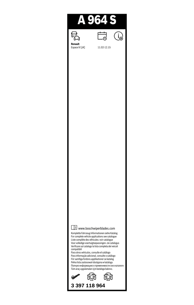 BOSCH 3 397 118 964 Aerotwin Μάκτρο καθαριστήρα for RENAULT