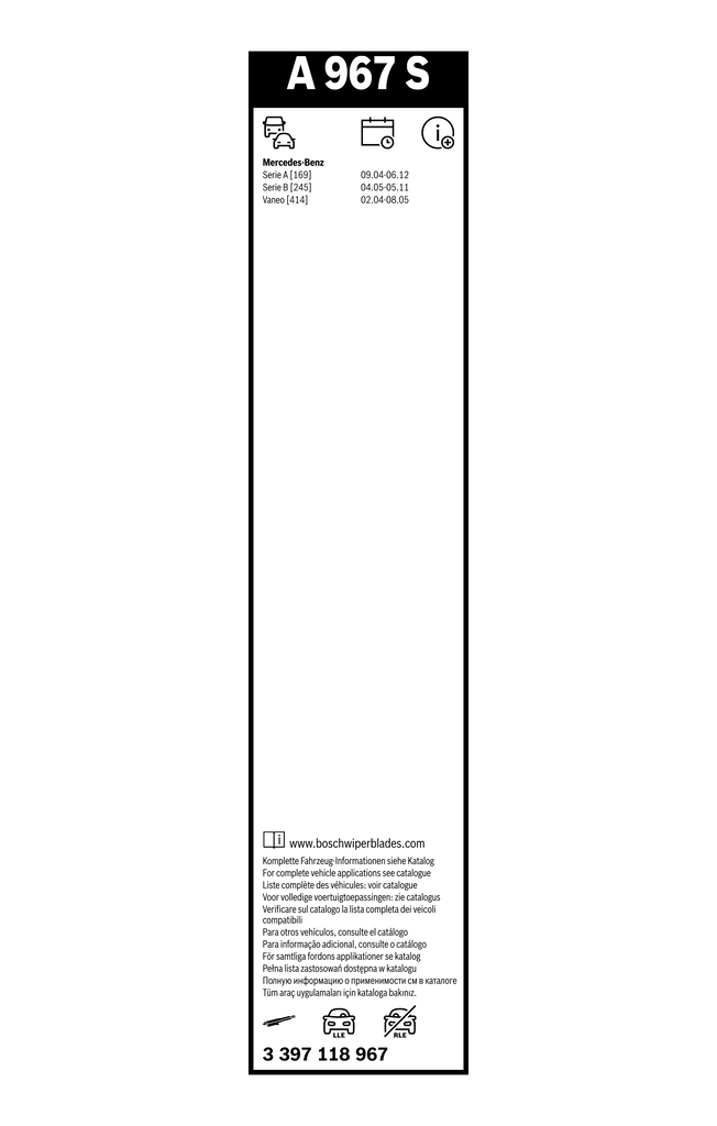 BOSCH 3 397 118 967 Aerotwin Μάκτρο καθαριστήρα for MERCEDES-BENZ