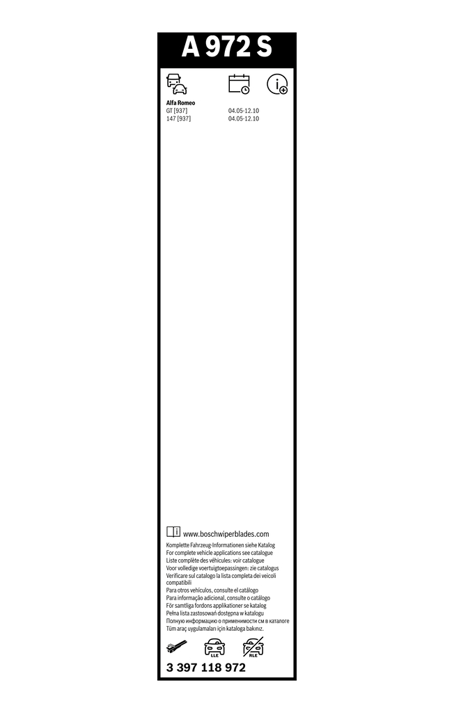 BOSCH 3 397 118 972 Aerotwin Μάκτρο καθαριστήρα for ALFA ROMEO