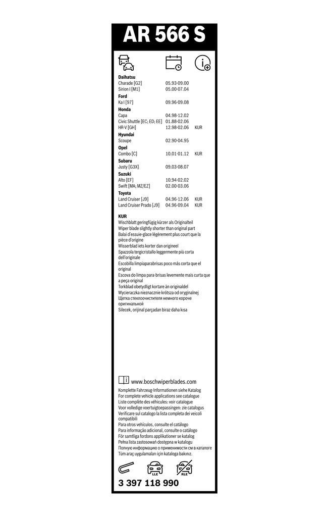BOSCH 3 397 118 990 Aerotwin Retrofit Wiper Blade