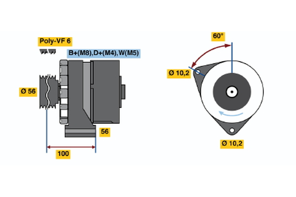 BOSCH 6 033 GB3 030 Alternator