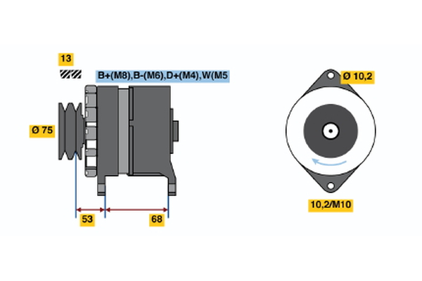 BOSCH 6 033 GB3 036 Alternator