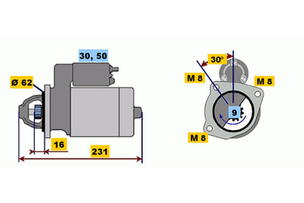 BOSCH 9 000 334 102 Starter for SEAT