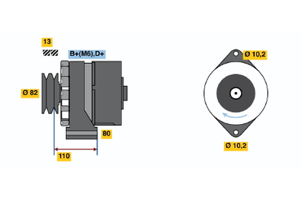 BOSCH 9 120 144 105 Alternator